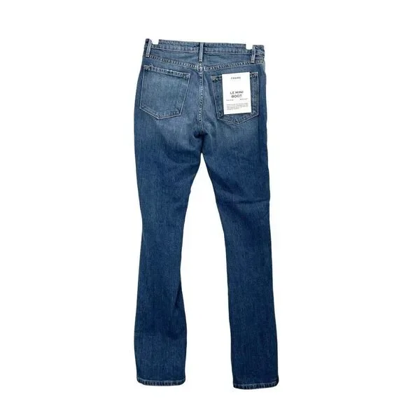 NEW Frame‎ Le Mini Patchwork leather Bootcut Jeans Size 26 boho western cowboy